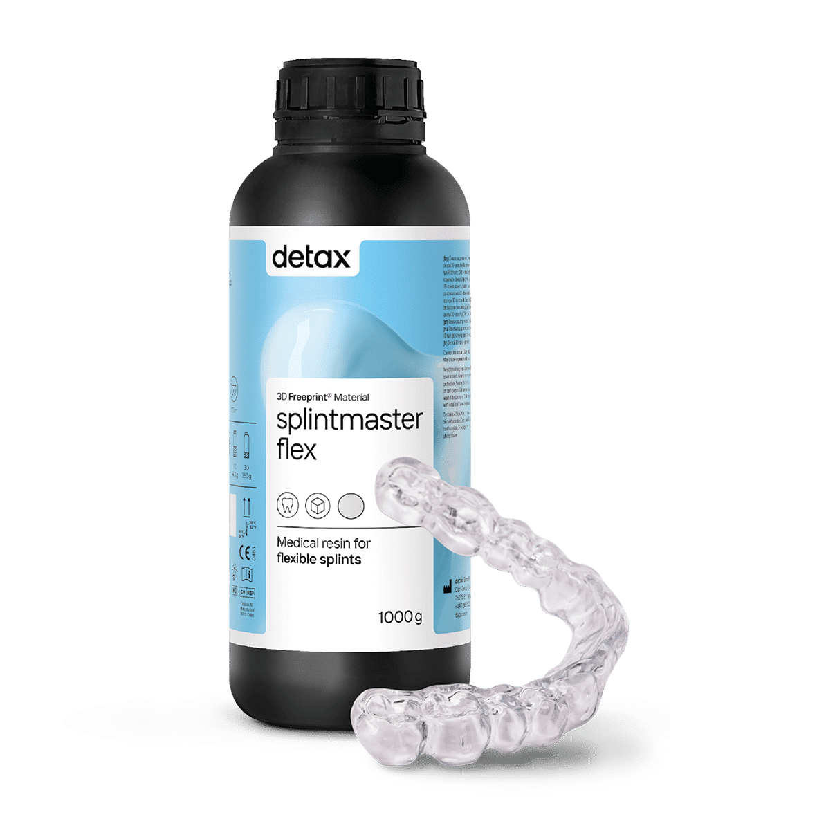 Résine DETAX Freeprint Splintmaster Flex transparente - 1kg