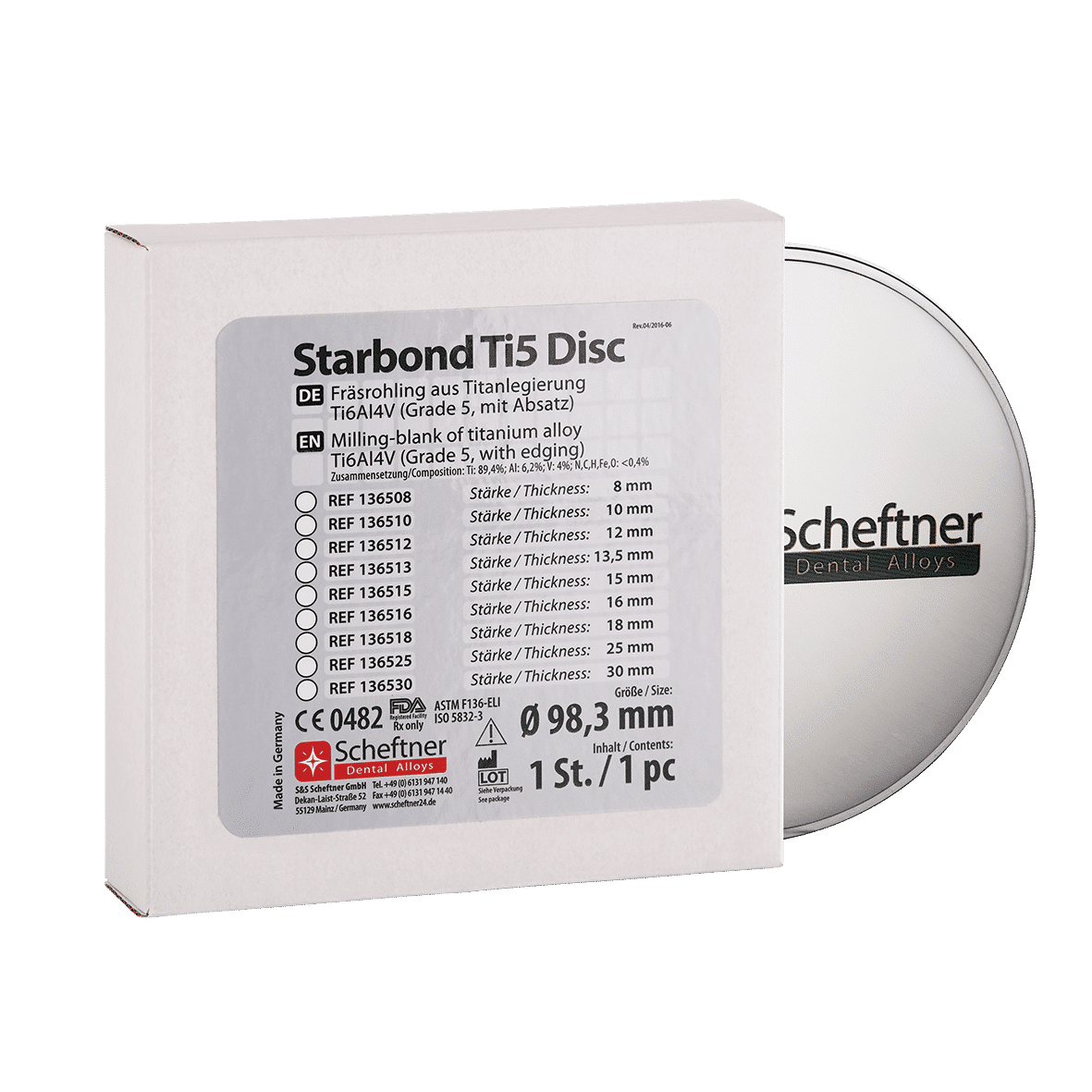 Disque SCHEFTNER Titane Starbond Ti5